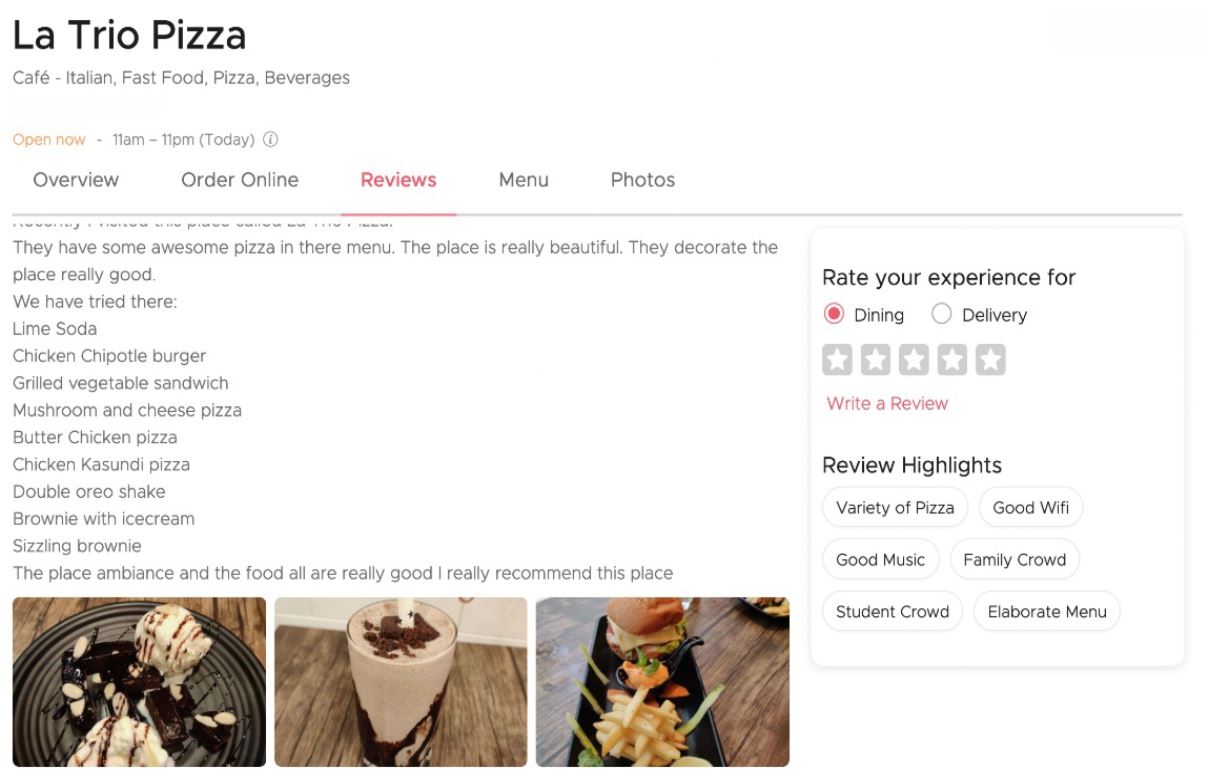 La Trio Pizza Reviews