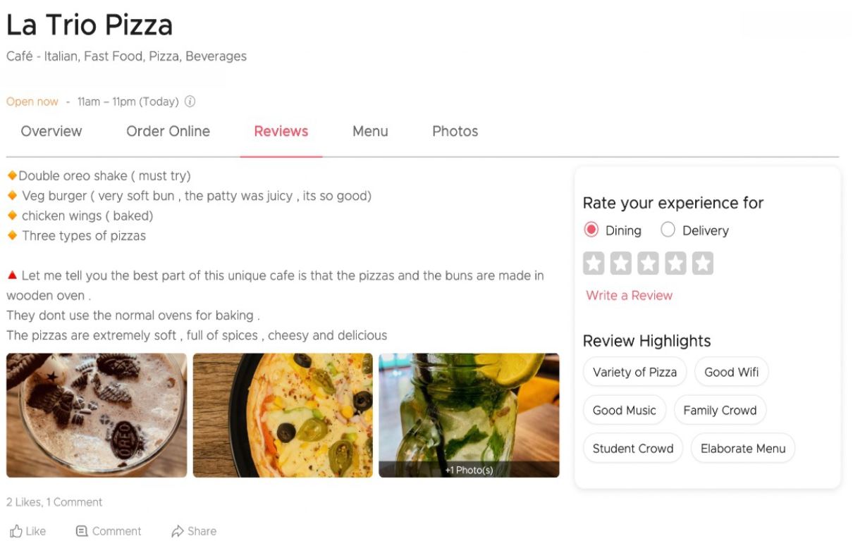 La Trio Pizza Reviews